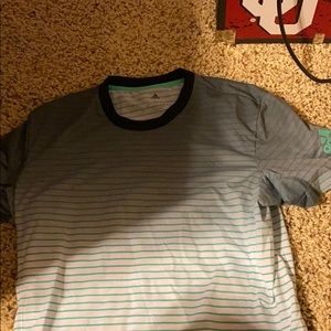 ADIDAS ClimaLite Tennis Shirt Green/White Size: L